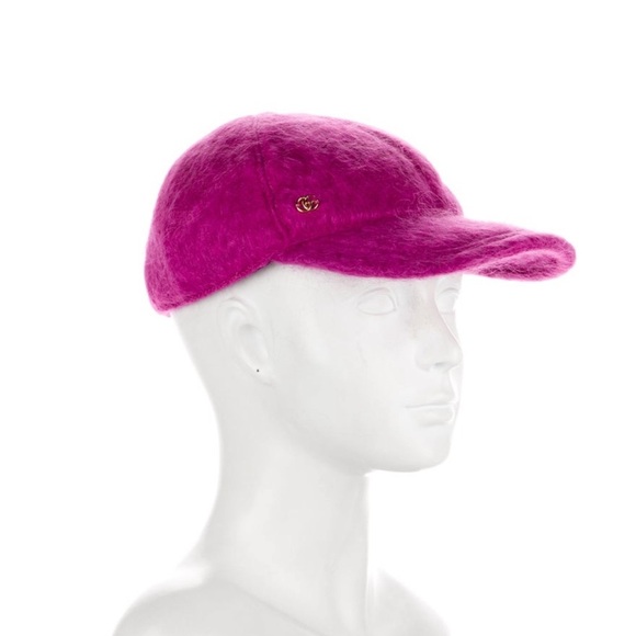 Gucci NEWNWT purple fuschia mohair baseball hat M 57 cm